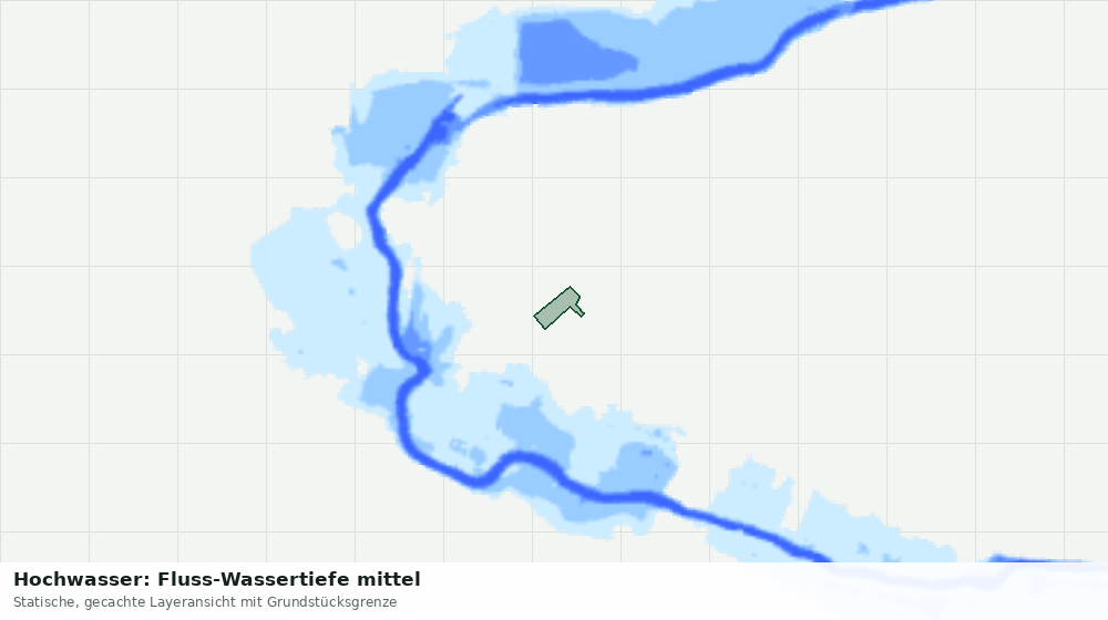 Statische Kartenansicht: Hochwasser: Fluss-Wassertiefe mittel