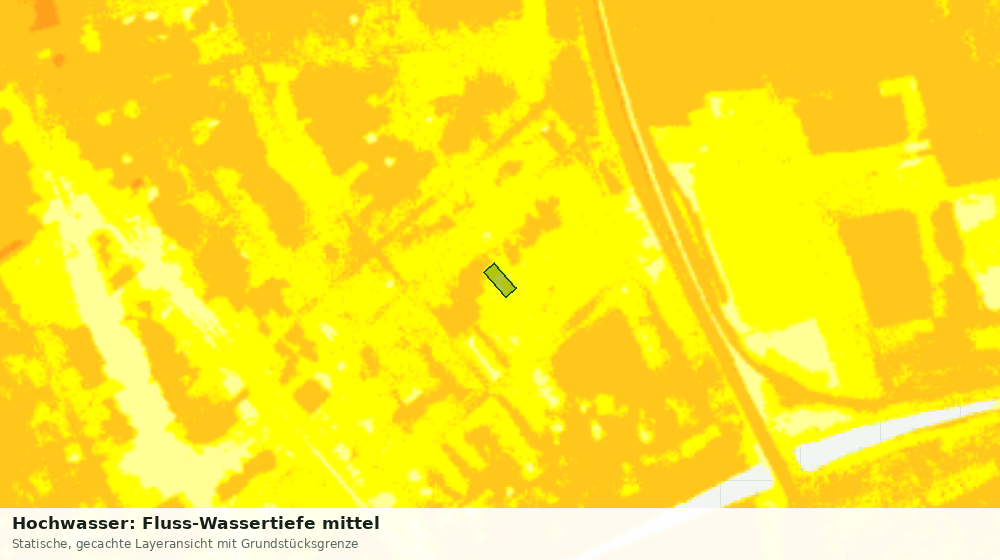Statische Kartenansicht: Hochwasser: Fluss-Wassertiefe mittel