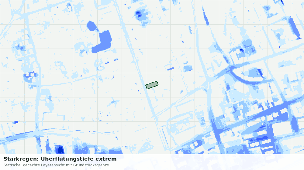 Statische Kartenansicht: Starkregen: Überflutungstiefe extrem