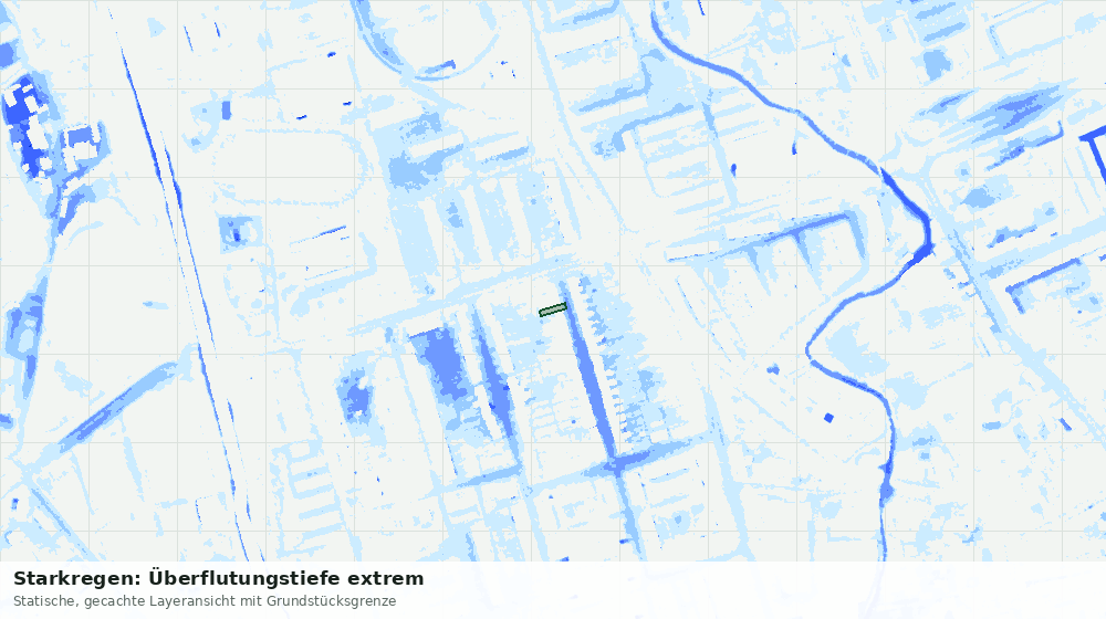 Statische Kartenansicht: Starkregen: Überflutungstiefe extrem