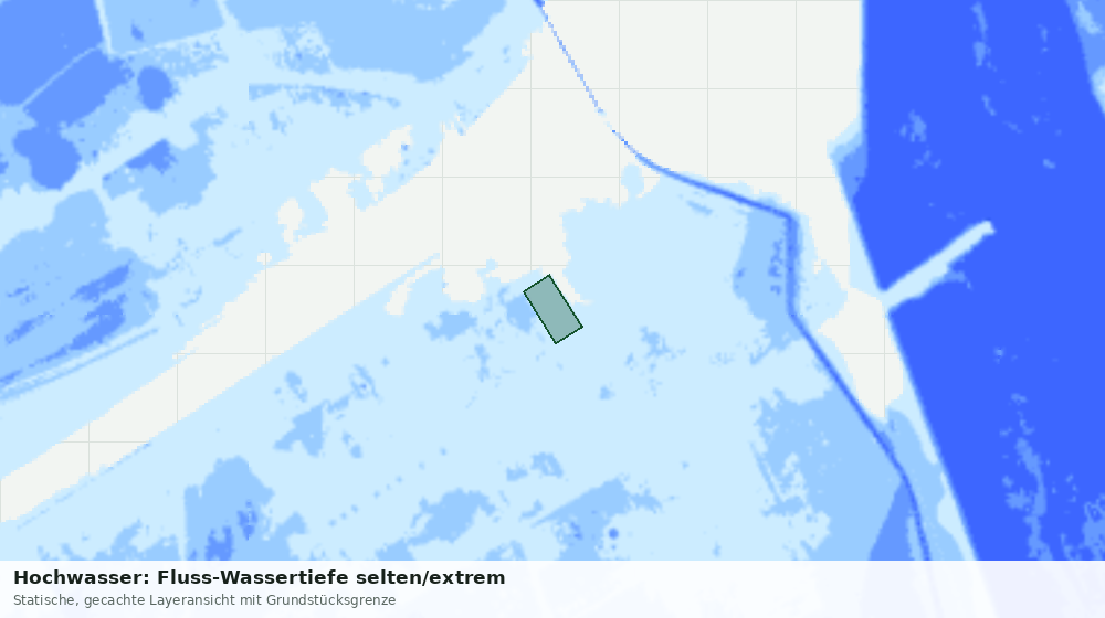 Statische Kartenansicht: Hochwasser: Fluss-Wassertiefe selten/extrem