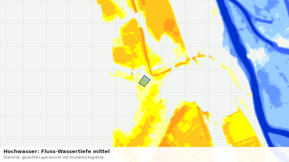 Statische Kartenansicht: Hochwasser: Fluss-Wassertiefe mittel