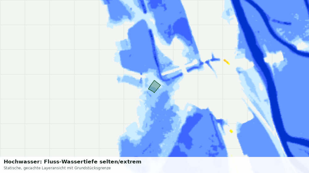 Statische Kartenansicht: Hochwasser: Fluss-Wassertiefe selten/extrem