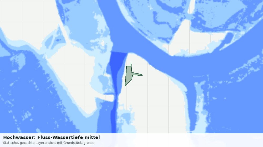Statische Kartenansicht: Hochwasser: Fluss-Wassertiefe mittel