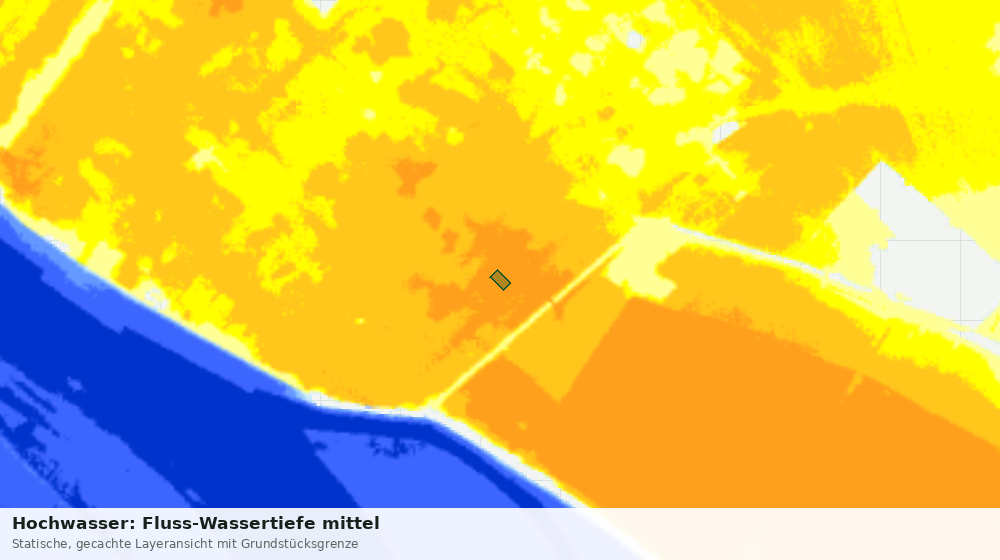 Statische Kartenansicht: Hochwasser: Fluss-Wassertiefe mittel
