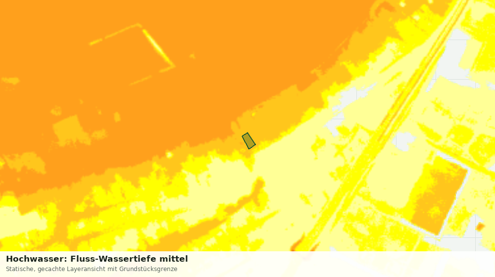 Statische Kartenansicht: Hochwasser: Fluss-Wassertiefe mittel