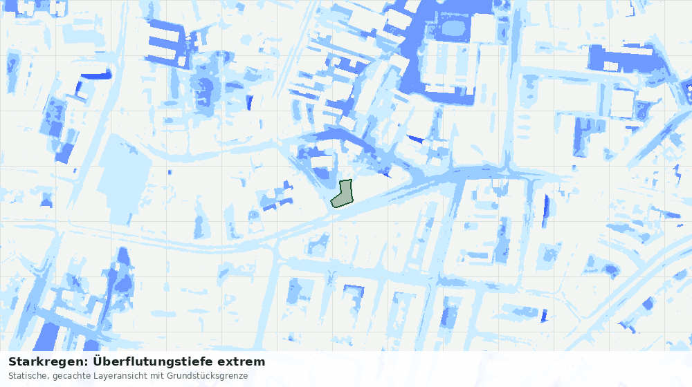 Statische Kartenansicht: Starkregen: Überflutungstiefe extrem