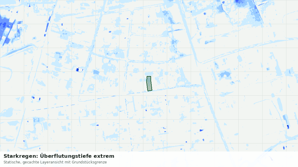 Statische Kartenansicht: Starkregen: Überflutungstiefe extrem
