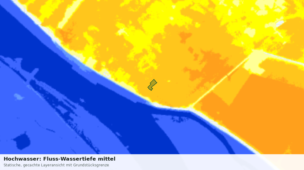 Statische Kartenansicht: Hochwasser: Fluss-Wassertiefe mittel
