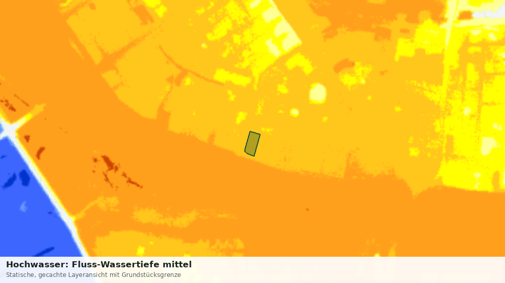 Statische Kartenansicht: Hochwasser: Fluss-Wassertiefe mittel
