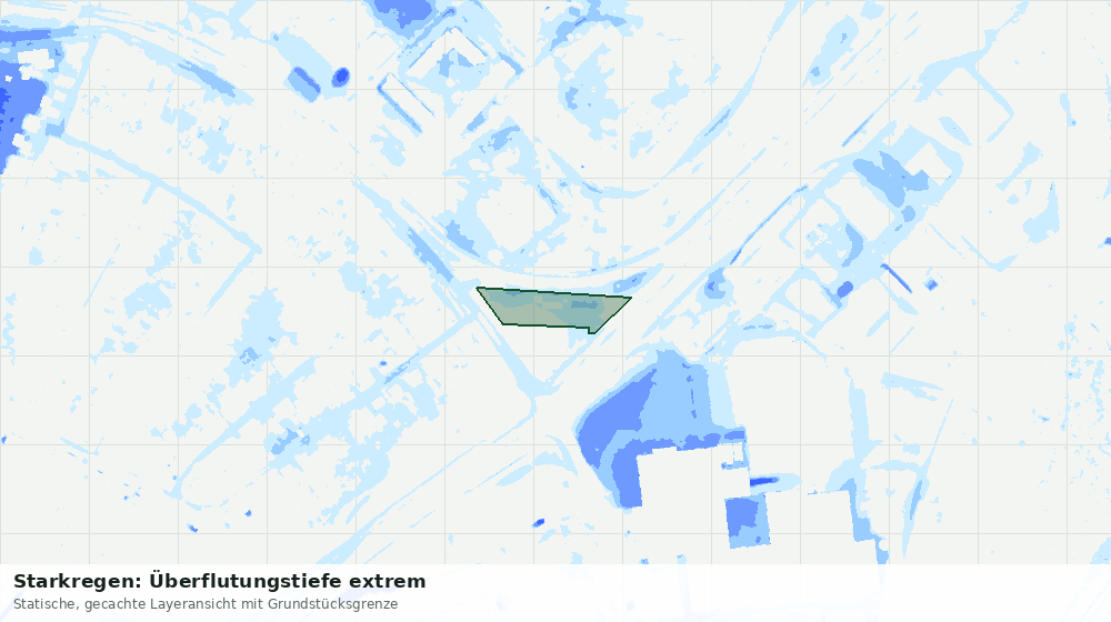 Statische Kartenansicht: Starkregen: Überflutungstiefe extrem
