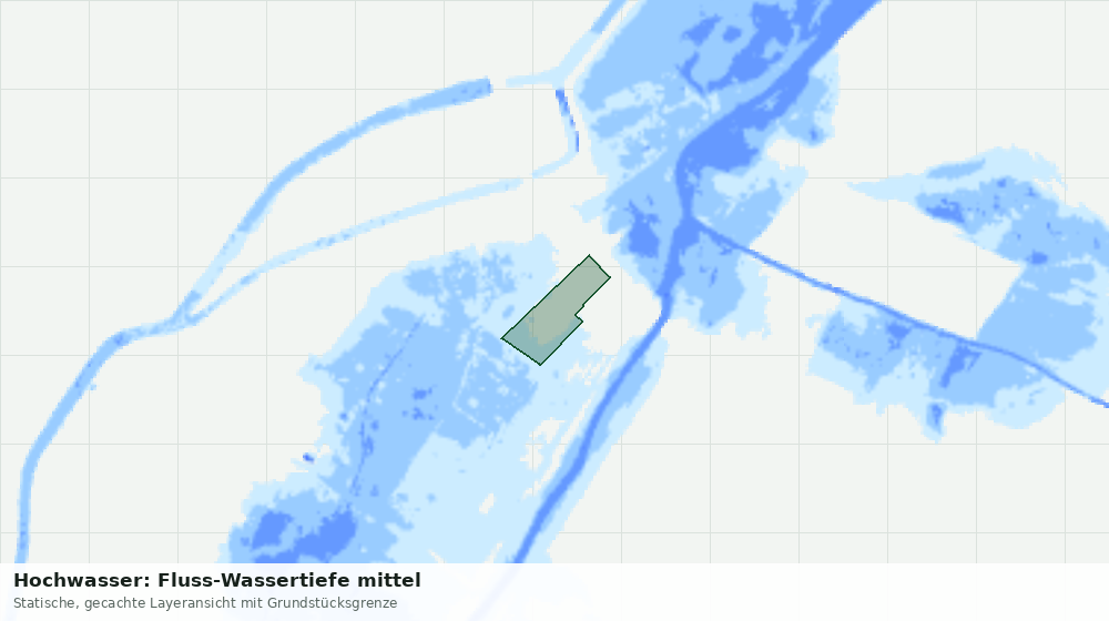 Statische Kartenansicht: Hochwasser: Fluss-Wassertiefe mittel