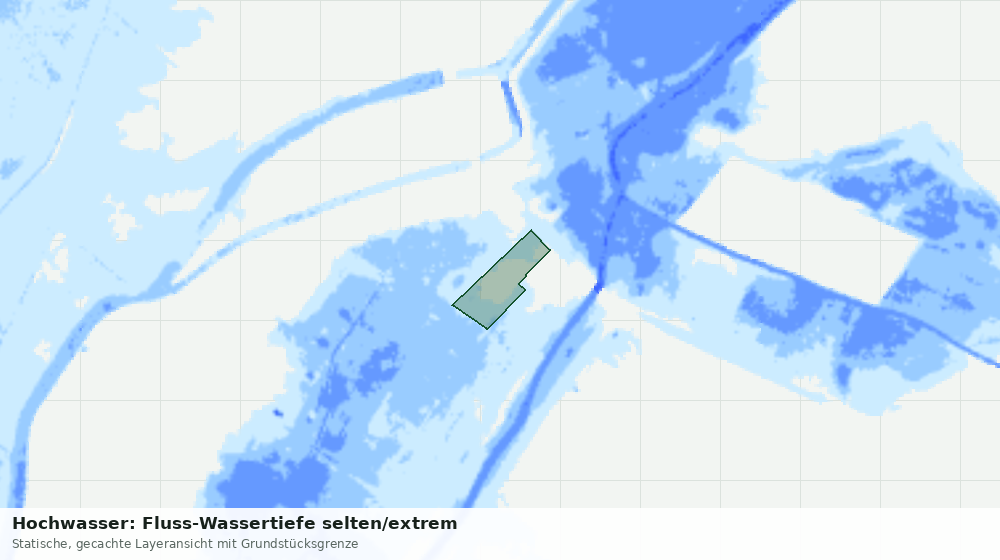 Statische Kartenansicht: Hochwasser: Fluss-Wassertiefe selten/extrem