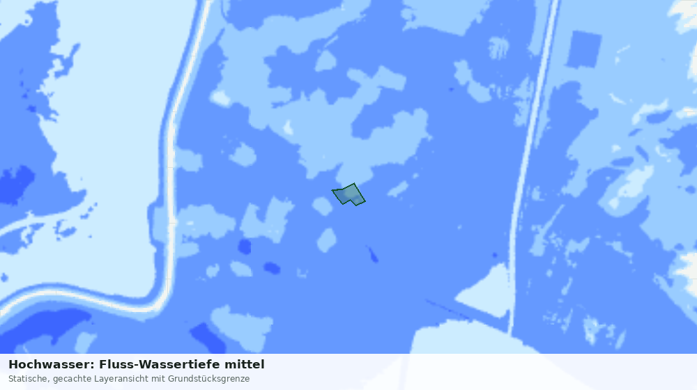 Statische Kartenansicht: Hochwasser: Fluss-Wassertiefe mittel