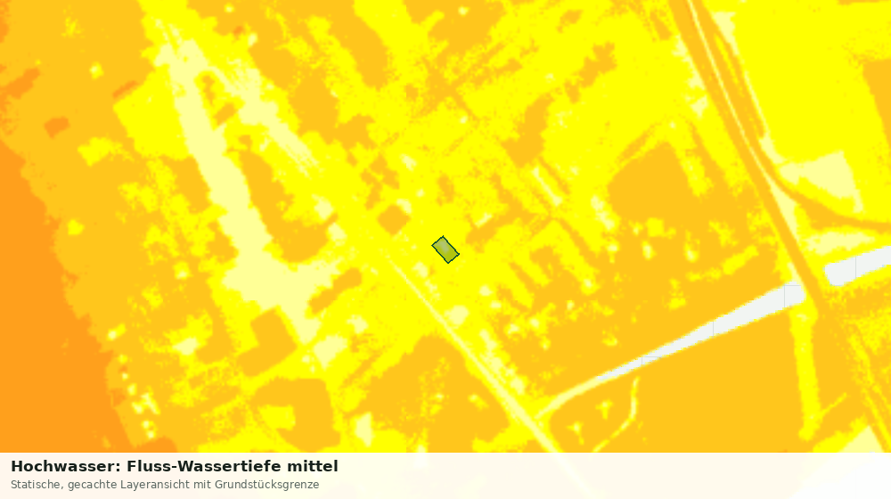 Statische Kartenansicht: Hochwasser: Fluss-Wassertiefe mittel