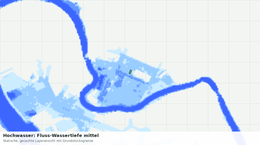 Statische Kartenansicht: Hochwasser: Fluss-Wassertiefe mittel