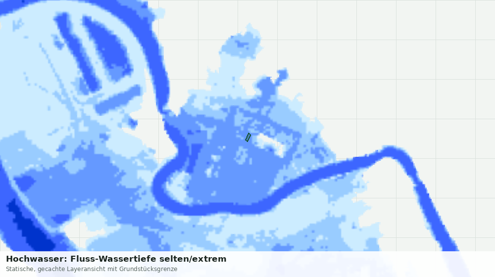 Statische Kartenansicht: Hochwasser: Fluss-Wassertiefe selten/extrem