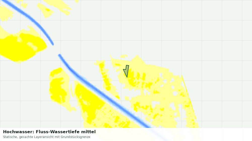 Statische Kartenansicht: Hochwasser: Fluss-Wassertiefe mittel