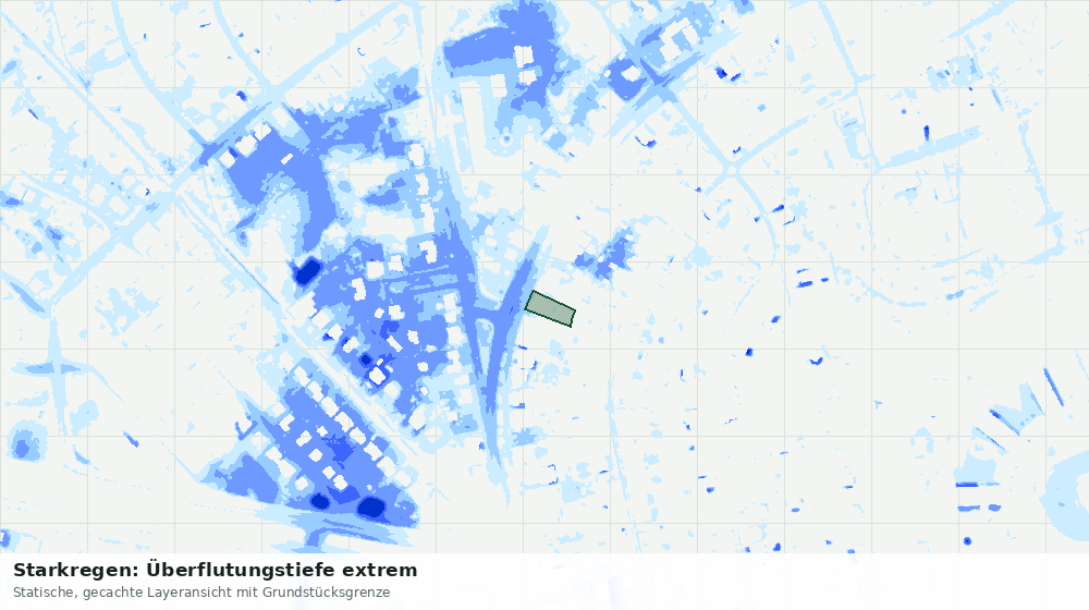 Statische Kartenansicht: Starkregen: Überflutungstiefe extrem
