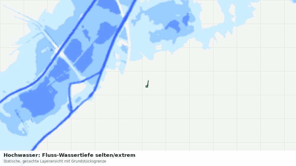 Statische Kartenansicht: Hochwasser: Fluss-Wassertiefe selten/extrem