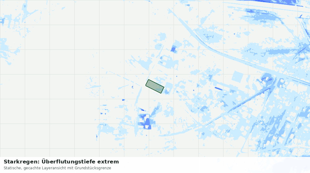 Statische Kartenansicht: Starkregen: Überflutungstiefe extrem