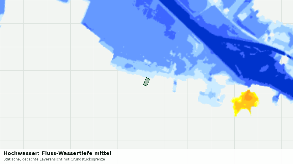Statische Kartenansicht: Hochwasser: Fluss-Wassertiefe mittel