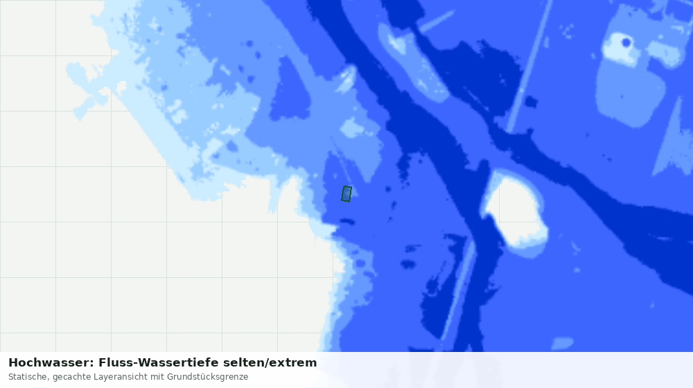 Statische Kartenansicht: Hochwasser: Fluss-Wassertiefe selten/extrem