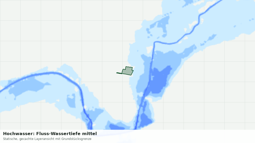 Statische Kartenansicht: Hochwasser: Fluss-Wassertiefe mittel