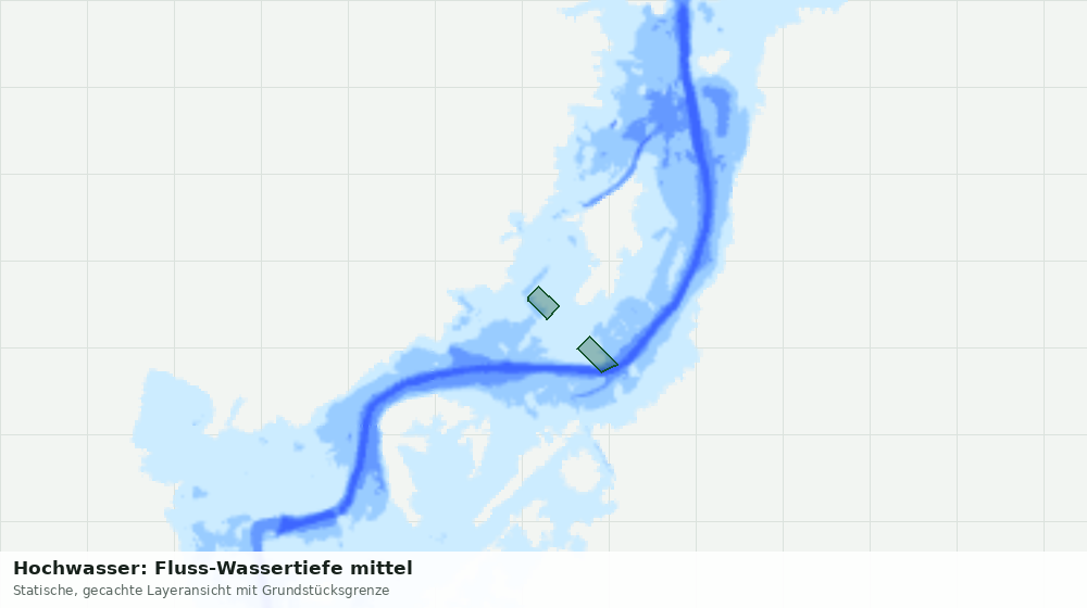 Statische Kartenansicht: Hochwasser: Fluss-Wassertiefe mittel