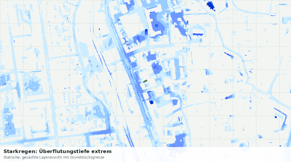 Statische Kartenansicht: Starkregen: Überflutungstiefe extrem