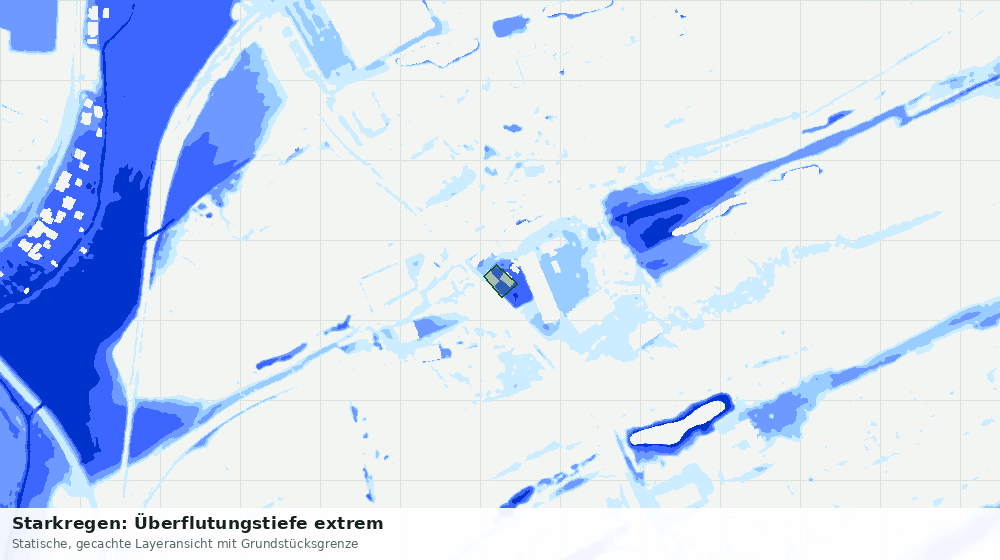 Statische Kartenansicht: Starkregen: Überflutungstiefe extrem