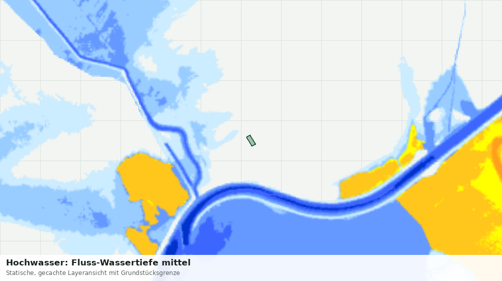 Statische Kartenansicht: Hochwasser: Fluss-Wassertiefe mittel