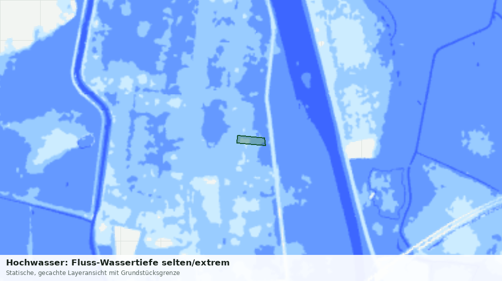 Statische Kartenansicht: Hochwasser: Fluss-Wassertiefe selten/extrem