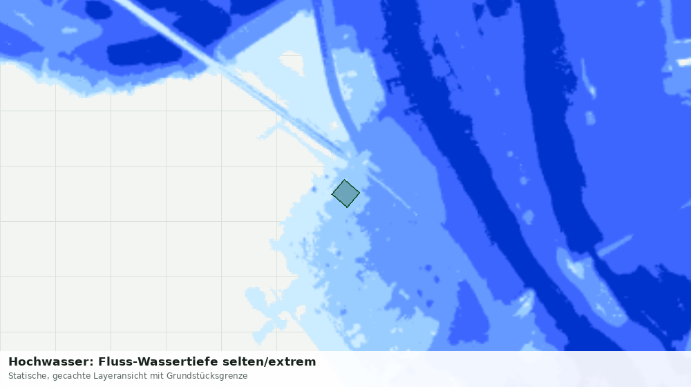 Statische Kartenansicht: Hochwasser: Fluss-Wassertiefe selten/extrem
