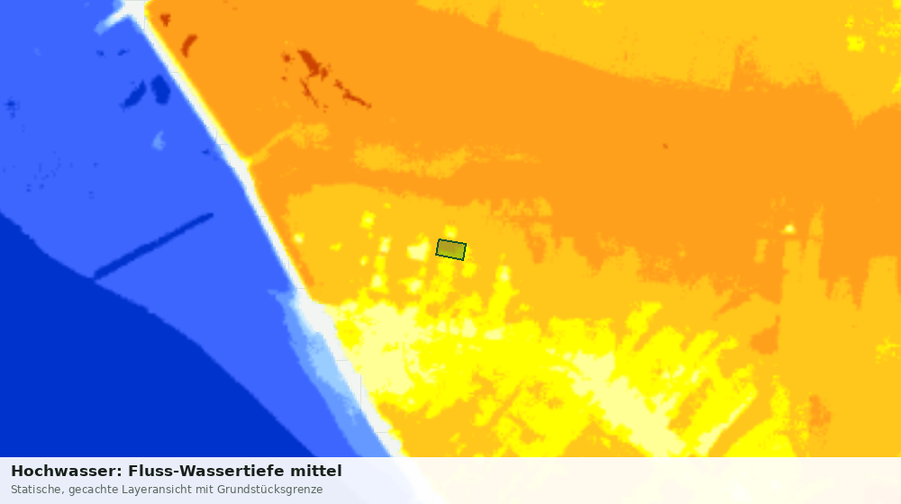 Statische Kartenansicht: Hochwasser: Fluss-Wassertiefe mittel