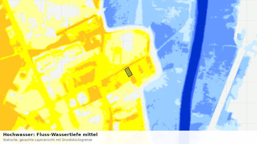 Statische Kartenansicht: Hochwasser: Fluss-Wassertiefe mittel