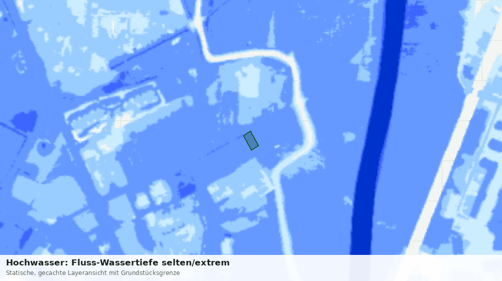 Statische Kartenansicht: Hochwasser: Fluss-Wassertiefe selten/extrem
