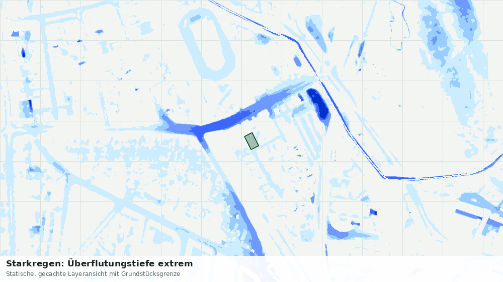 Statische Kartenansicht: Starkregen: Überflutungstiefe extrem