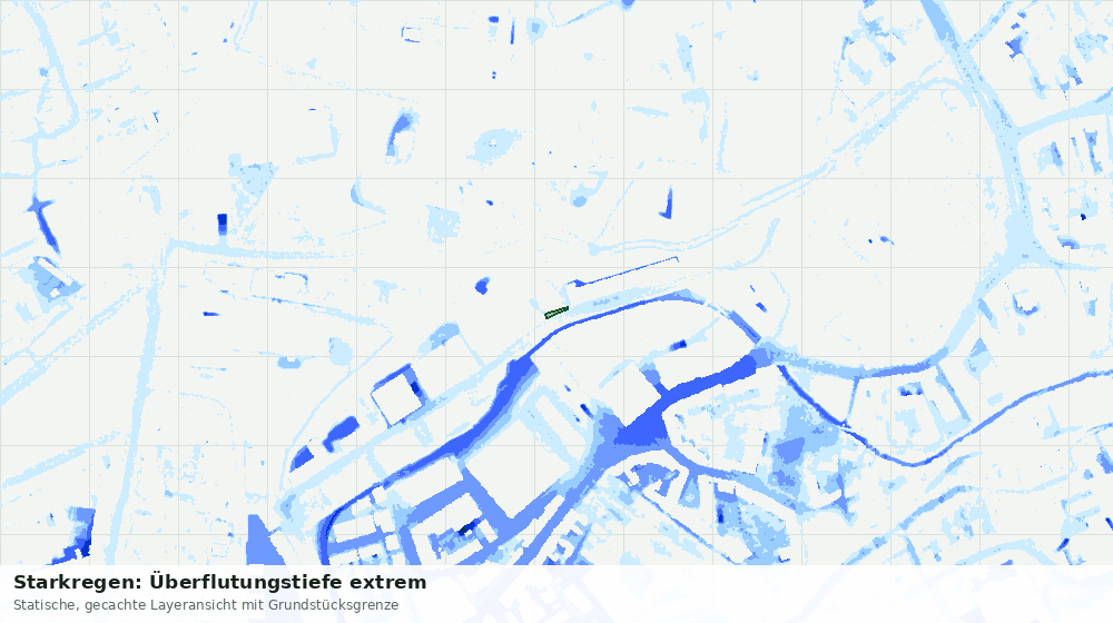 Statische Kartenansicht: Starkregen: Überflutungstiefe extrem