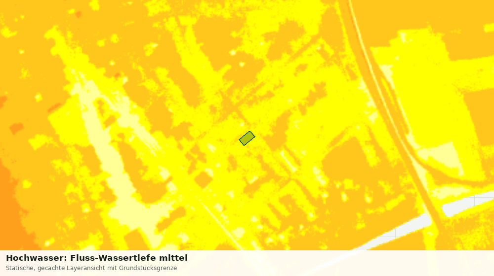 Statische Kartenansicht: Hochwasser: Fluss-Wassertiefe mittel