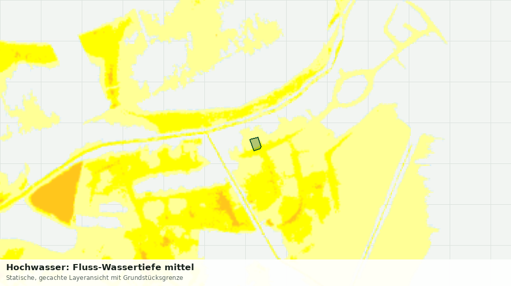 Statische Kartenansicht: Hochwasser: Fluss-Wassertiefe mittel