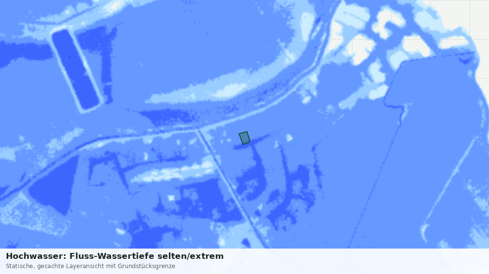 Statische Kartenansicht: Hochwasser: Fluss-Wassertiefe selten/extrem