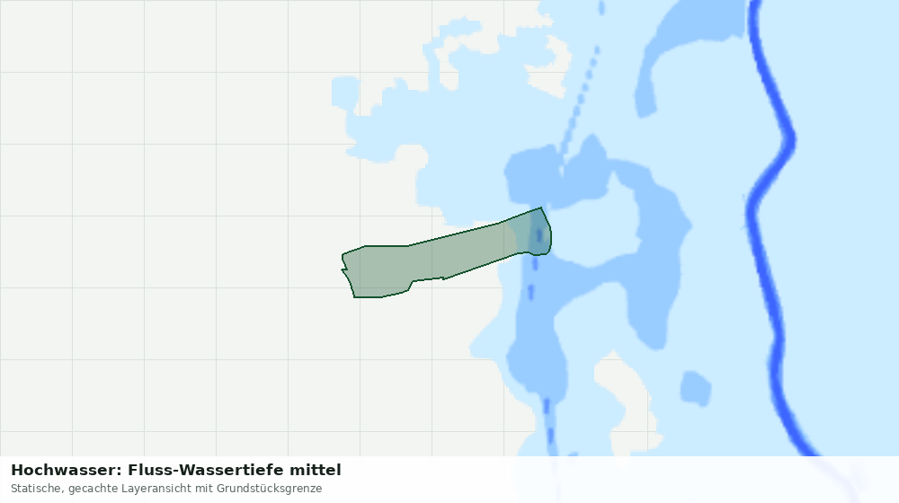 Statische Kartenansicht: Hochwasser: Fluss-Wassertiefe mittel