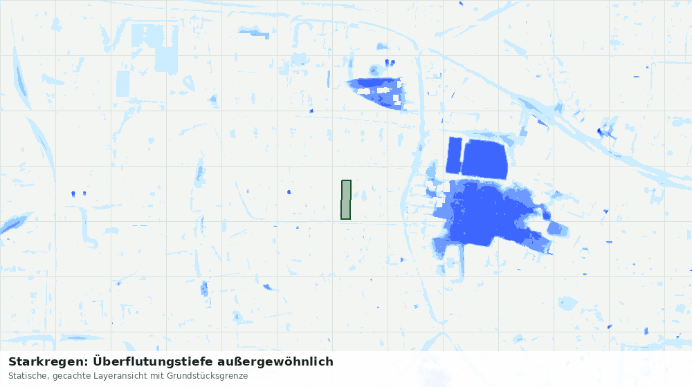 Statische Kartenansicht: Starkregen: Überflutungstiefe außergewöhnlich