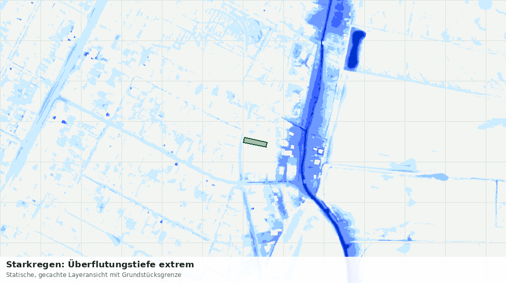 Statische Kartenansicht: Starkregen: Überflutungstiefe extrem