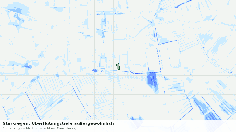 Statische Kartenansicht: Starkregen: Überflutungstiefe außergewöhnlich