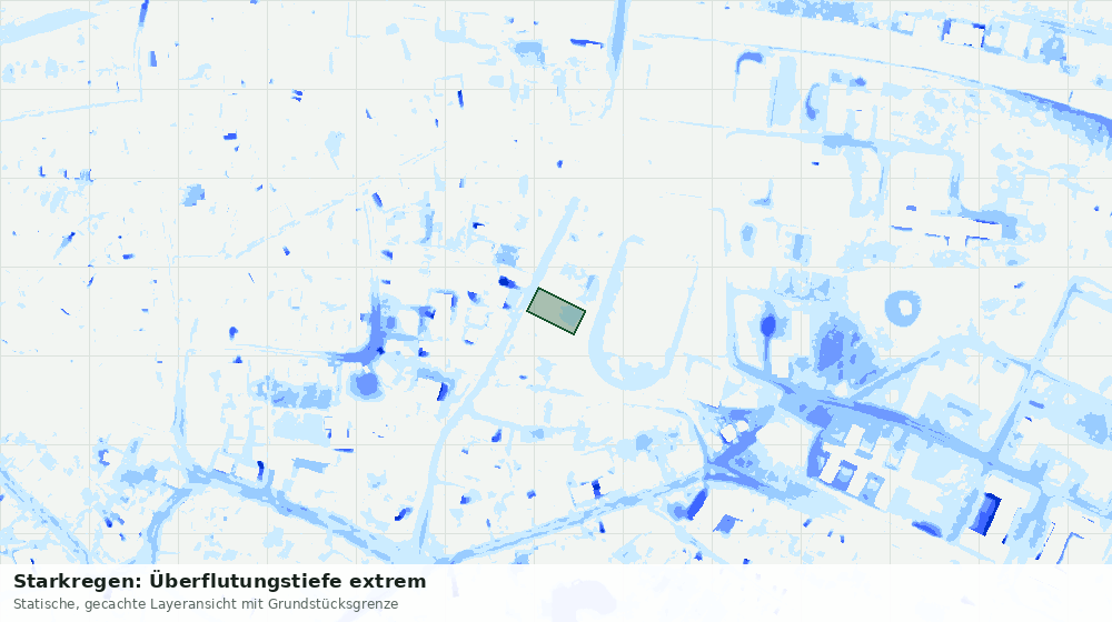 Statische Kartenansicht: Starkregen: Überflutungstiefe extrem