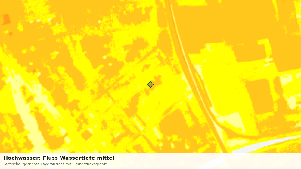 Statische Kartenansicht: Hochwasser: Fluss-Wassertiefe mittel