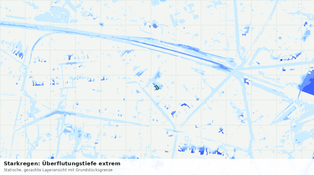 Statische Kartenansicht: Starkregen: Überflutungstiefe extrem