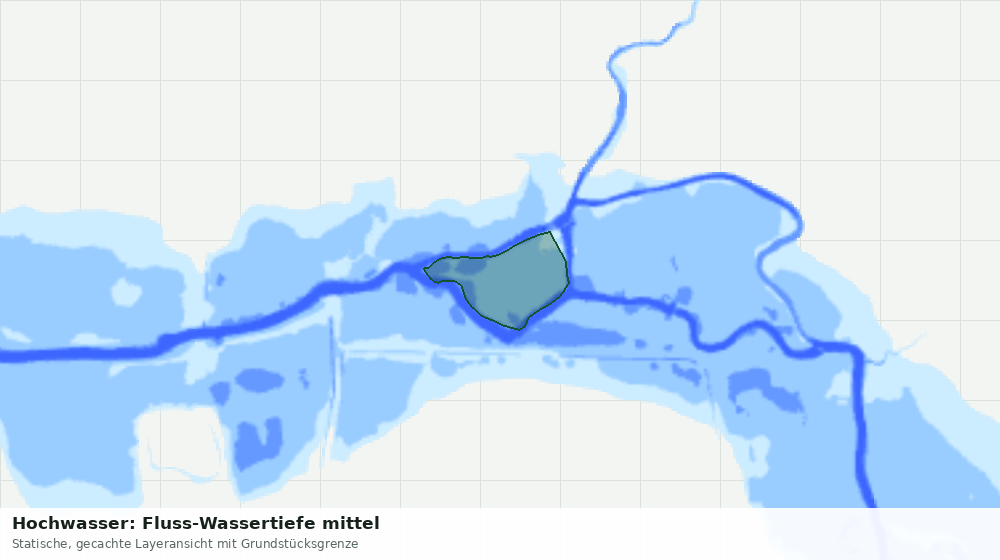 Statische Kartenansicht: Hochwasser: Fluss-Wassertiefe mittel